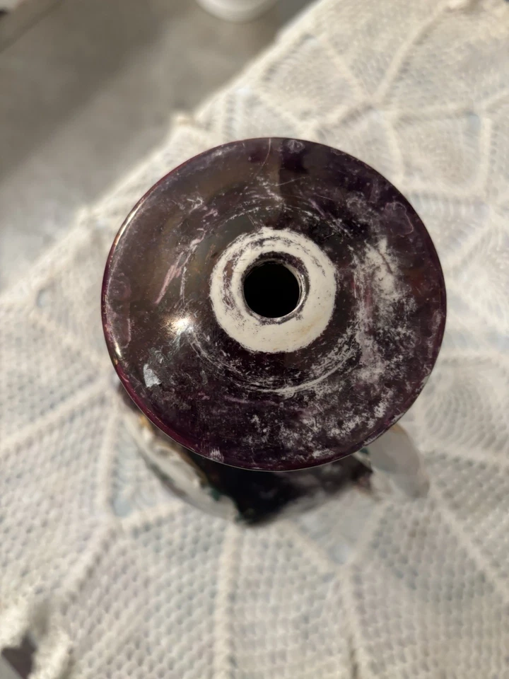 DE COLECCIÓN REGENCIA GEORGE MARTHA WASHINGTON CORTEJO PÚRPURA CON BASE DE LÁMPARA DORADA. Foto 3 de 4