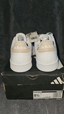 Adidas Advantage Women's White Beige Sneakers Lace Up Synthetic HR0319