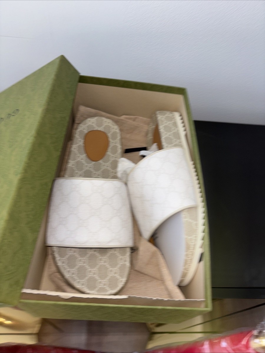 Gucci GG Supreme Monogram Demetra Logo Men Slide Sandal  display picture 1