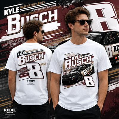 #8 Stock Car Racing Rebel Style Fan Graphic T-Shirt Vintage Look