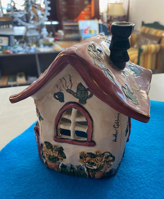 Blue Sky Clayworks Tea for Two Cafe Heather Goldminc 2002 Tea Light Holder