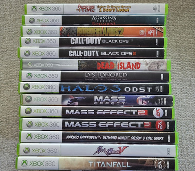 Xbox 360 14 Games Lot Bundle - Black Ops, Black Ops II, Halo, Naruto and More!!!