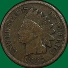 1887 Indian Head Cent Good G Coin #38381