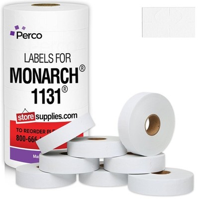 Perco White Pricing Labels for Monarch 1131 Price Gun - 1 Sleeve, 8 Rolls, 20...