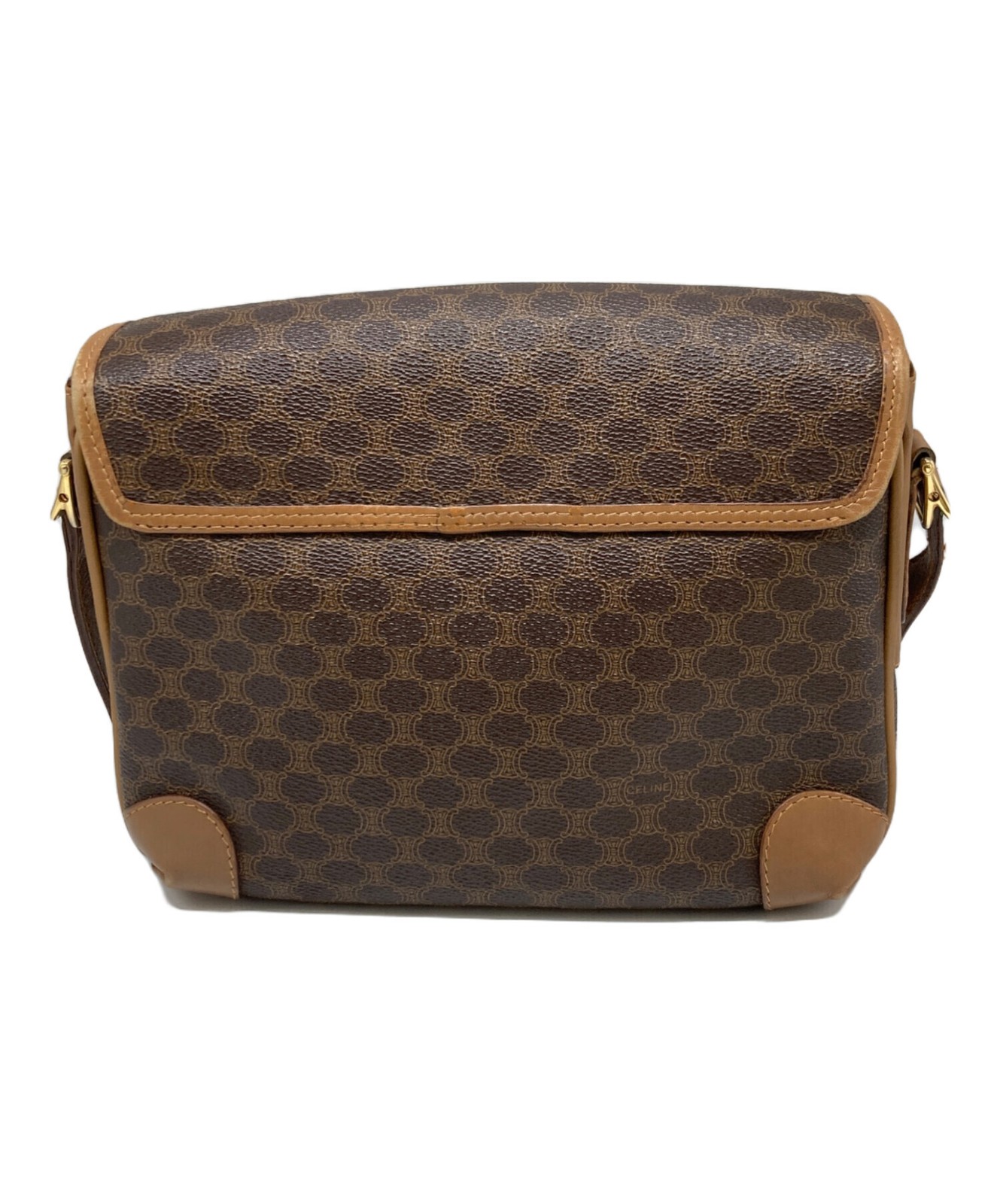 CELINE Shoulder bag Macadam Triomphe Leather Brown Vintage Authentic From Japan — image 9