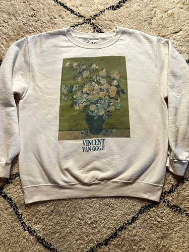 Golden Hour Vincent van Gogh Graphic Crewneck Sweatshirt White Size Small