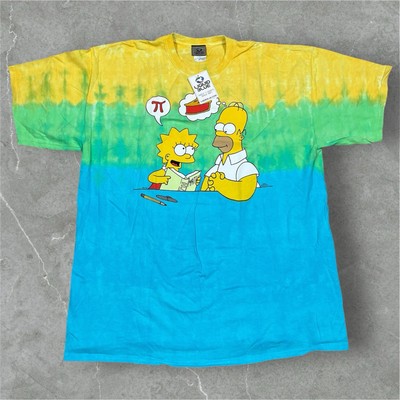 NWT Liquid Blue 2013 Simpsons Pi Pie T-Shirt 2XL Tie Dye Homer Lisa Deadstock