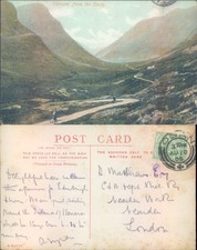 Glencoe from the Study Highlands Scotland MW Co 1905 postmark Landscape Valley