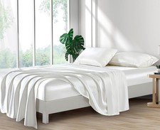 Lanest Housing Silk Satin Sheets, Queen Size Satin Bed Sheet Set with Deep Pocke