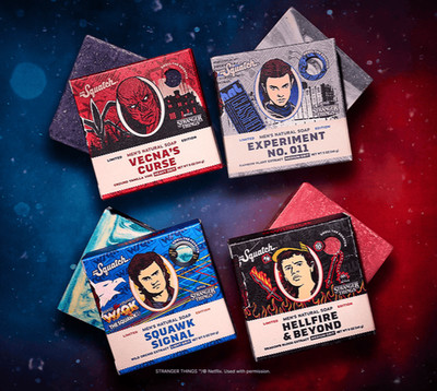 Dr. Squatch x Stranger Things Limited Edition Bar Soap Set of 4 Full Collection