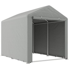 Outsunny 1.6 x 2.2m Garden Storage Shed Portable Shed Tent, Light Grey