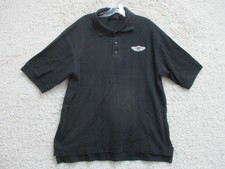 VINTAGE Harley Davidson Polo Shirt Large Adult Black Centennial Made In USA Mens