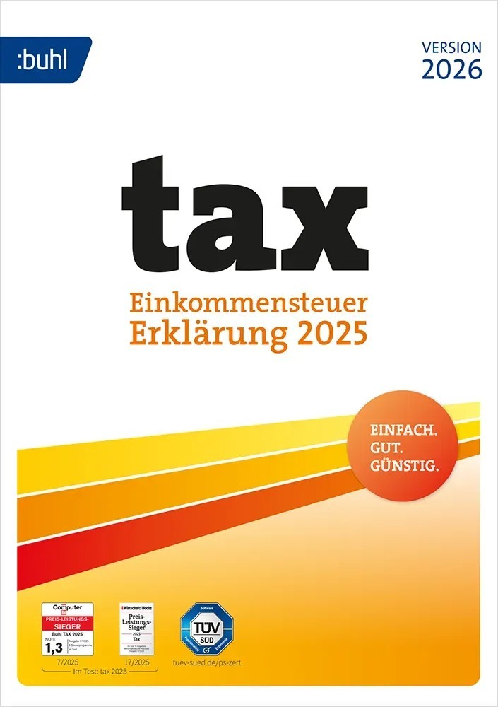 Buhl tax 2026 ESD / Steuerjahrerklärung 2025, Versand per Ebay-Nachricht