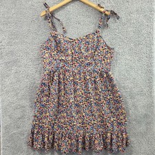 Old Navy Ditsy Floral Tie Shoulder Fit & Flare Cami Mini Dress Pockets Womens XL