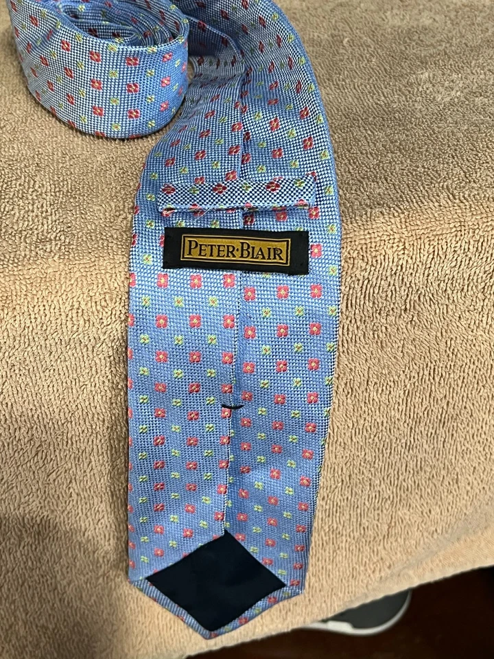 PETER BLAIR HOMBRE LUJO SEDA VESTIDO CORBATA 3 1/4 ANCHO Foto 3 de 3