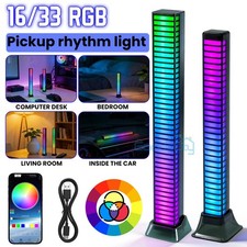 16-bit 2X RGB Light Bar LED Music Sync Sound Control Ambient Rhythm Strip Lamp