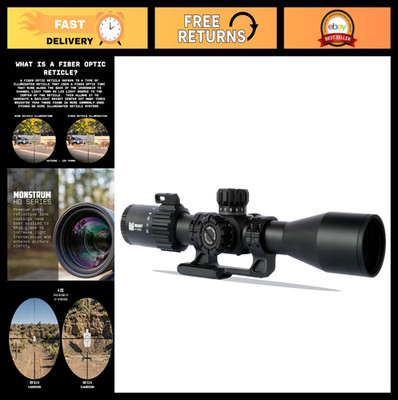 HD 4-12x44 Rifle Scope with Side Focus & Offset Mount - Precision Optics for Hun