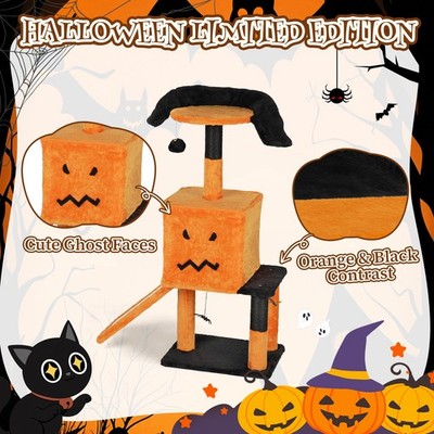 Indoor 39.4in Halloween Cat Tree Tower with Cats Condo Scratching Post and Ball