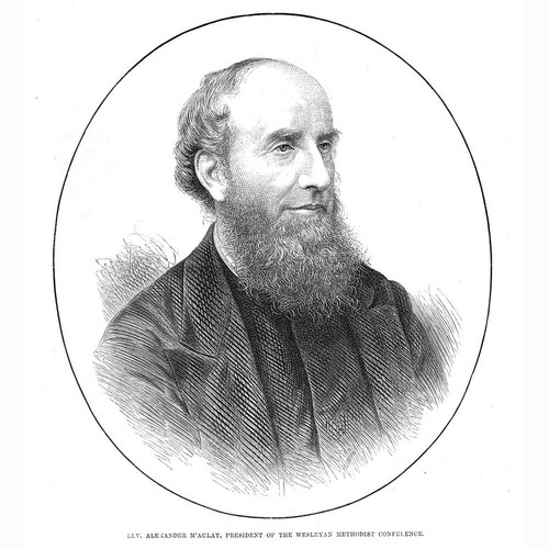 Rev Alexander McAulay President of Wesleyan Methodist Conference Old Print 1876