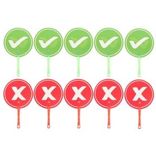 10pcs Classroom Voting Paddles Double-Side Yes or No Paddles True False Paddles