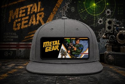 Metal Gear Hat, Removeable Metal Patch,Decky, Flat Bill, Snapback 