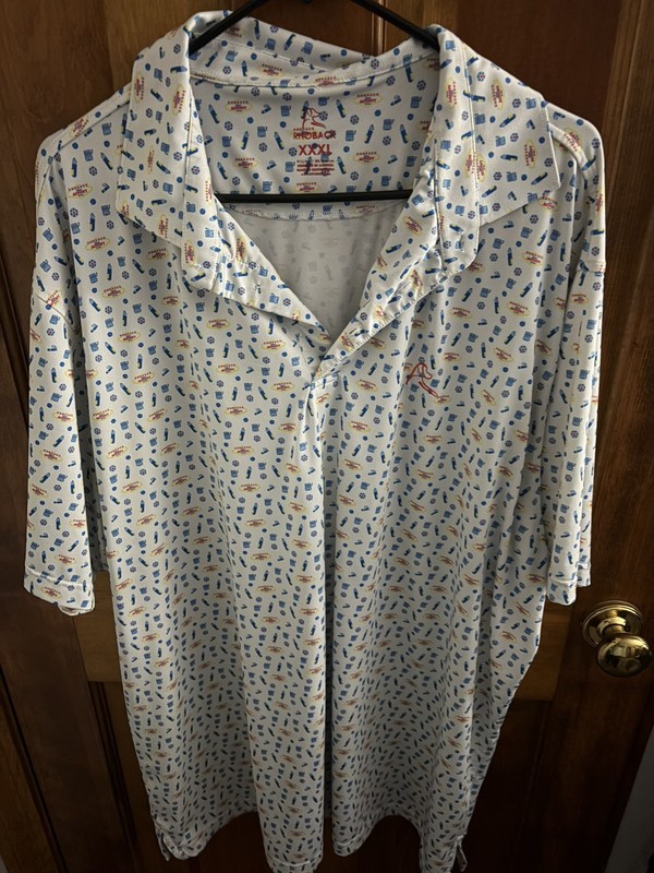 Rhoback Men’s 3XL Performance Golf Polo - Las Vegas Activity Print