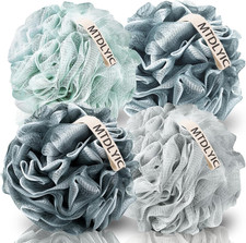 Loofah Sponge, XXL Large Loofah 100G 4 Pack, Bath Sponge Soft Mesh Shower Loofah