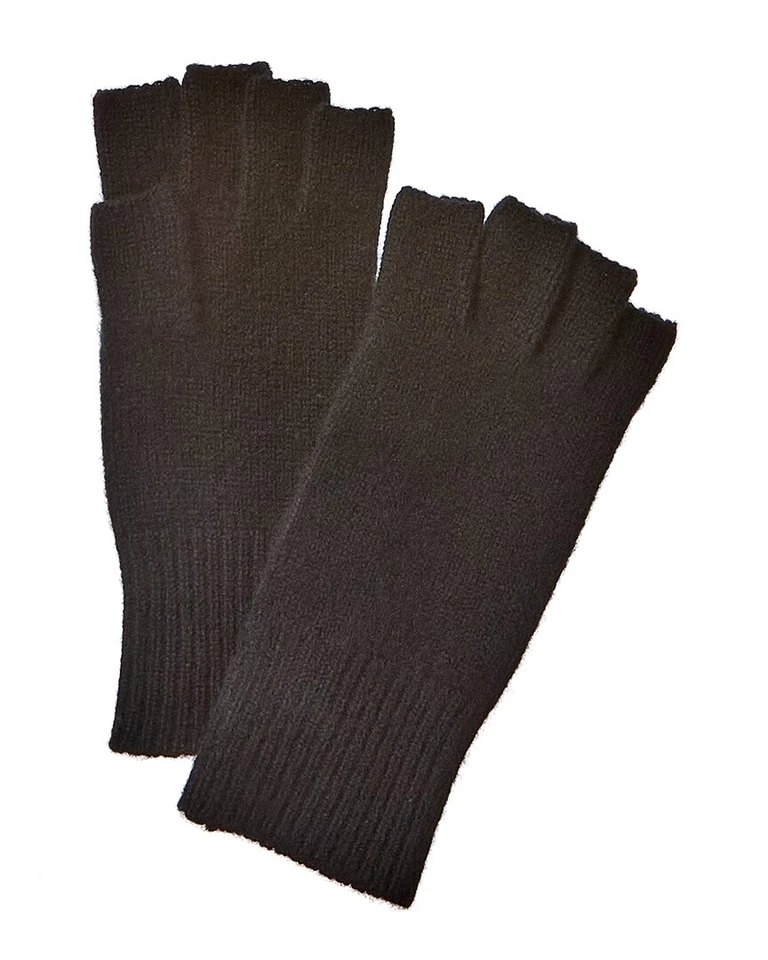 Phenix汗布针织羊绒无指手套女式黑色