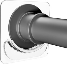 2 Pack Adhesive Curtain Rod Holders, No Drilling Shower Curtain Tension Rod