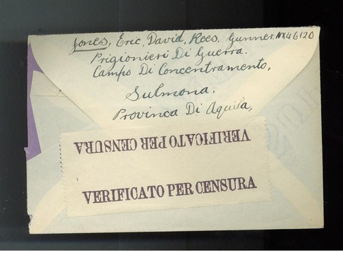 Sulmona Italy Internment Camp Cover From Australian POW to Swiss Red Cross - Picture 2 of 2