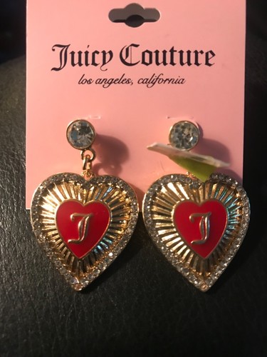 NWT Juicy Couture Heart Earrings, Color: Gold/Red - Picture 3 of 5