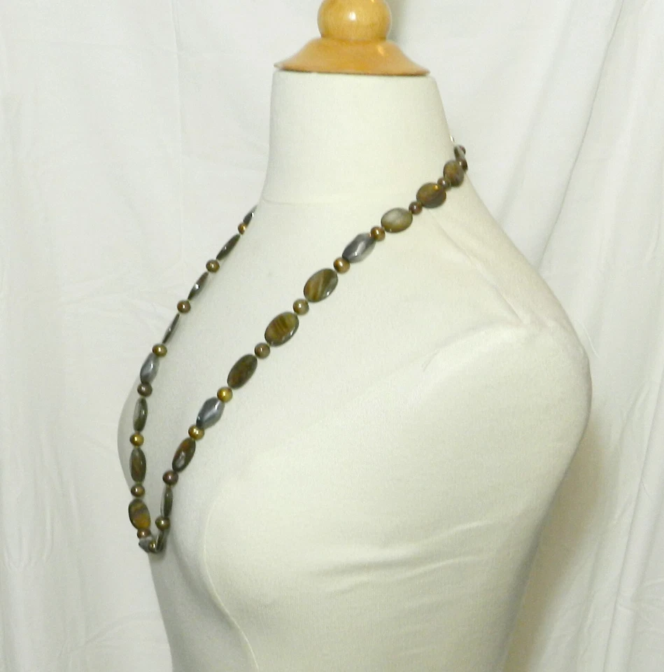 Simon Sebbag Hematite and Tiger Eye Sterling Silver Necklace NWT ! - Image 3 of 4