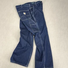 Y2K Carhartt Carpenter Jeans Men’s 36X30 Dungaree Baggy Blue Workwear Big Stitch