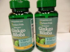 Ginkgo Biloba 120 mg 100 Capsules (2 Btls.) Supports Healthy Brain Function