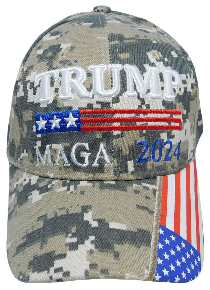 Casquette Trump MAGA 2024 USA - Camouflage Digital, Réglable, Brodée, Neuve Avec étiquettes