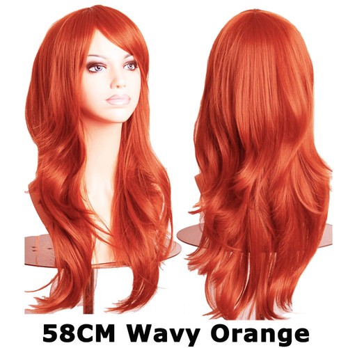 Glueless Ombre Long Wavy Full Wig Costume Anime Halloween Full Wigs Purple Pinkz - Picture 16 of 74