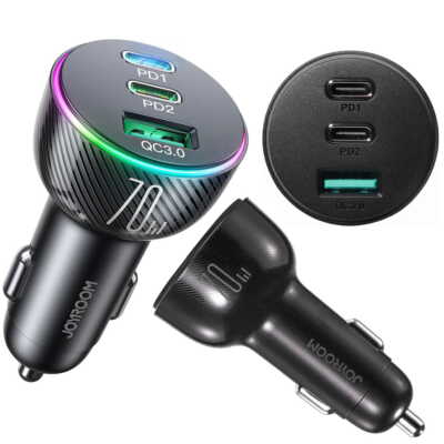 Autoladegerät 1x USB-A QC 3.0 / 2x USB-C PD 3.0 70W Joyroom Kfz-Ladegerät