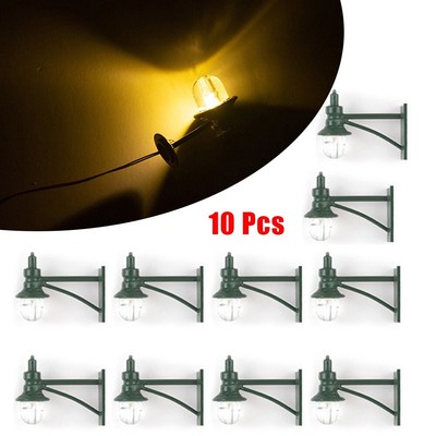 10Pcs Railway Train Warm White Lamp Wall Lights LED Street Light Layout HO Scale