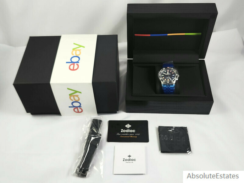 NEW Zodiac x eBay Super Sea Wolf Automatic Silver Mens Watch