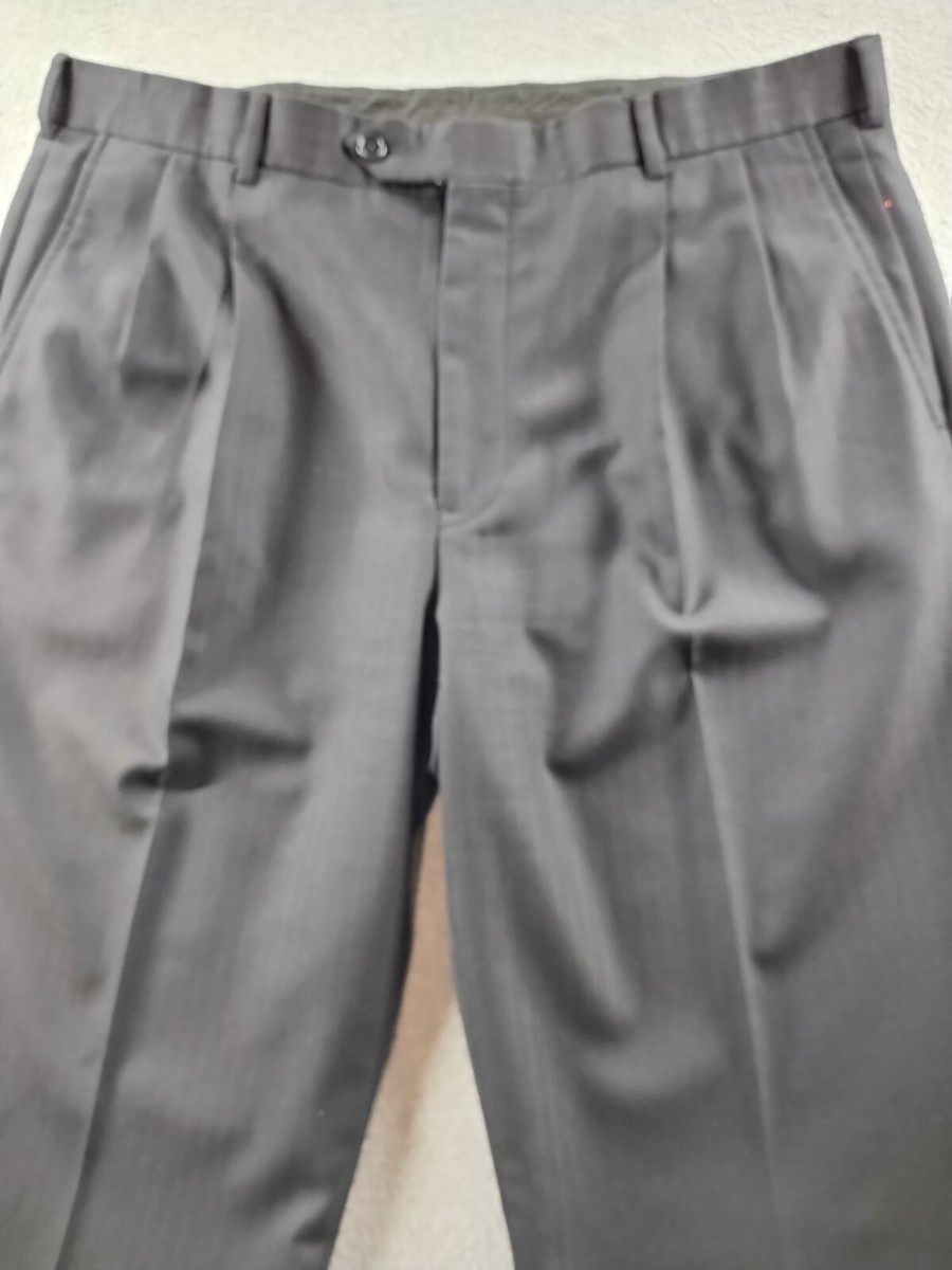 Brooks Brothers 1818 Madison Mens Dress Pants Black Sz 43x38 Wool