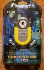 Coby CX-7 Mini AM/FM Pocket Radio Yellow  Grey New