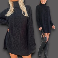 New! show me your MUMU Women's Sz XXL Montreal Mini Dress Black Sweater Dress