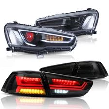 VLAND LED Headlights Tail Lights COMBO For 2008-2017 Mitsubishi Lancer EVO