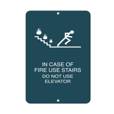 Vertical Metal Sign Multiple Sizes In Case of Fire Use Stairs Do Not Elevator B
