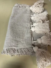 Mudpie Off White Ponchaa Table Runner 43900044