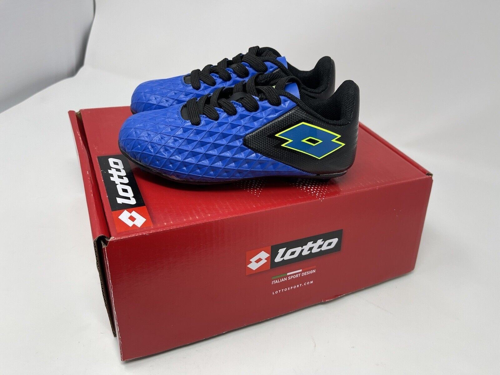 Lotto Tacchetti Calcio Giovani Forza Elite II Blu Nero Taglia 11 Bambini Nuovi Mai Indossati