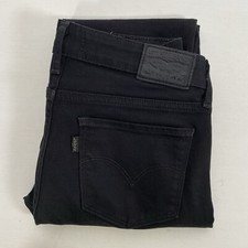Levi’s Womens Black 711 Skinny Stretch Open Hems Jeans size 25 Very Good JKAB1