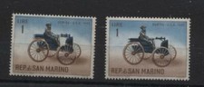San Marino 1962 History Of The Automobile 1 Lira Unused MNH With Variety N2442