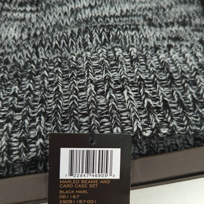 FRYE Leather Card Wallet Insert Marled Black White Knit  display picture 3