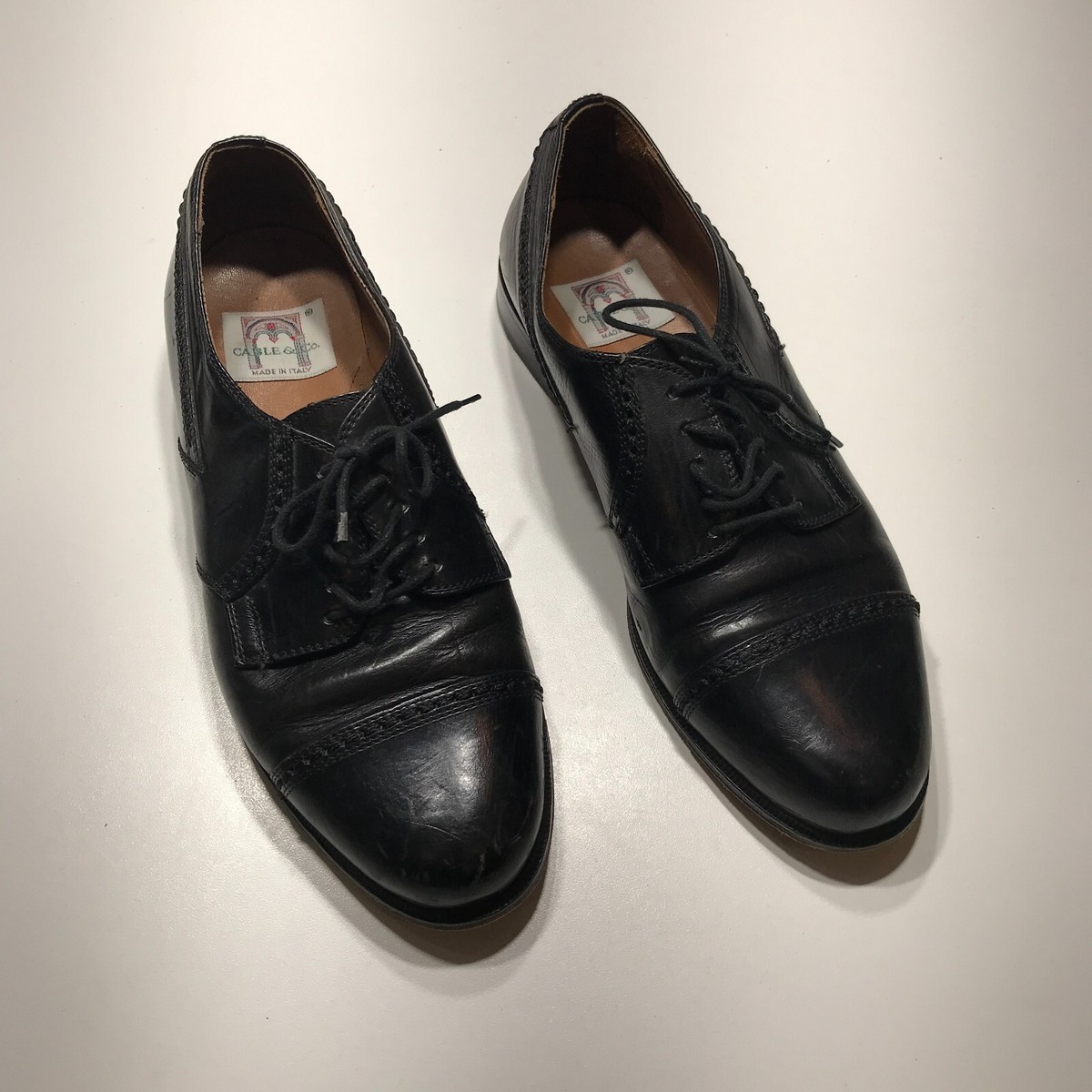 Cable & Co. Dress Shoes Mens Size 8.5 Cap Toe Leather Oxford 